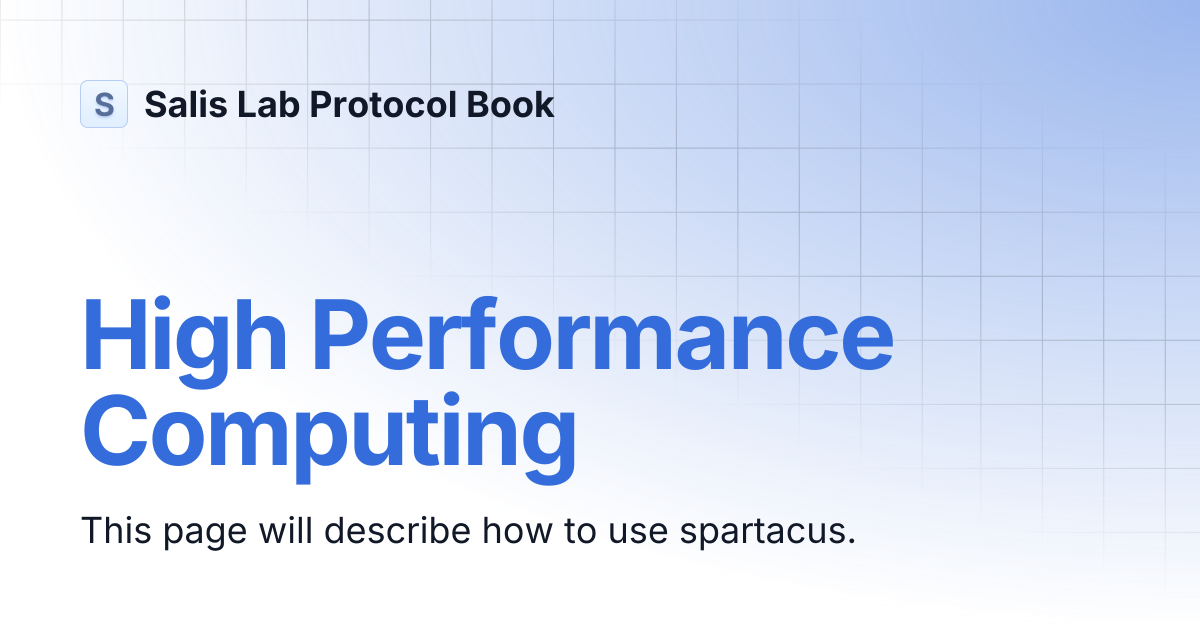 High Performance Computing | Salis Lab Protocol Book